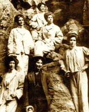 THE CAVE GIRLS An image which may include Katie Webb, her sister and mother.